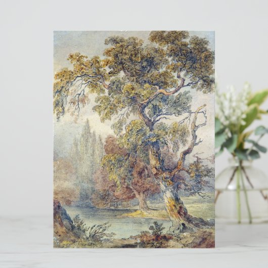 Trees en Pond (door John Ruskin) Kaart (Staand voorkant)