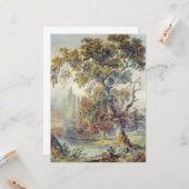 Trees en Pond (door John Ruskin) Kaart (Voorkant / Achterkant in situ)