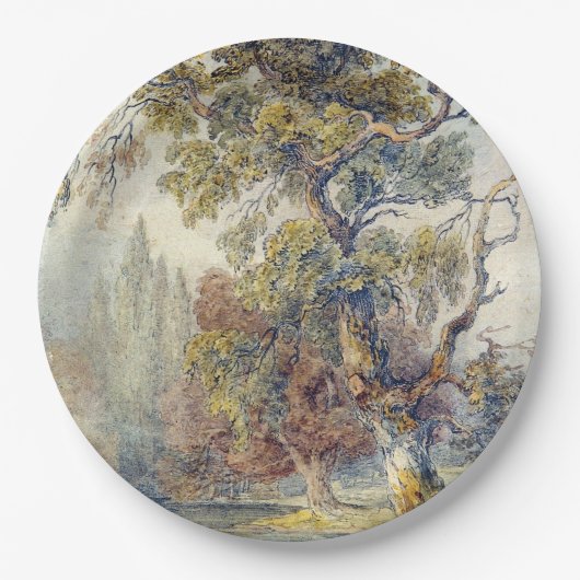 Trees en Pond (door John Ruskin) Papieren Bordje (Voorkant)