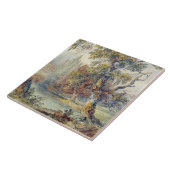 Trees en Pond (door John Ruskin) Tegeltje (Zijkant)