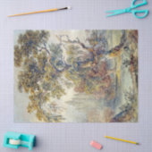 Trees en Pond (door John Ruskin) Tissuepapier (Craft)