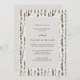 Trees en sneeuwbijtende winterpartij kaart