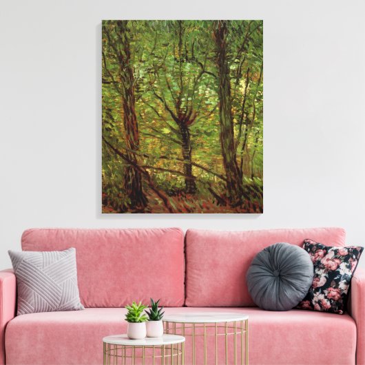 Trees en Undergrowth door Vincent van Gogh Canvas Afdruk (Insitu (Woonkamer))