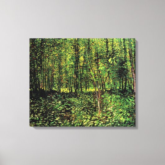 Trees en Undergrowth door Vincent van Gogh Canvas Afdruk (Voorkant)