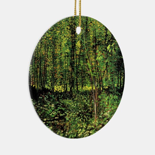 Trees en Undergrowth door Vincent van Gogh Keramisch Ornament (Rechts)