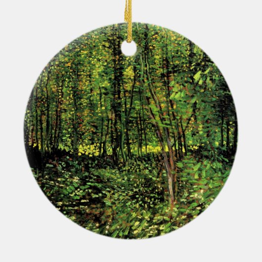 Trees en Undergrowth door Vincent van Gogh Keramisch Ornament (Achterkant)