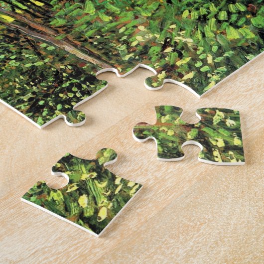 Trees en Undergrowth door Vincent van Gogh Legpuzzel (Zijkant)
