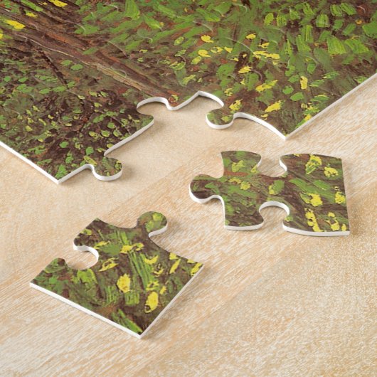 Trees en Undergrowth door Vincent van Gogh Legpuzzel (Zijkant)