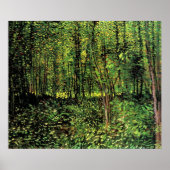 Trees en Undergrowth door Vincent van Gogh Poster (Voorkant)