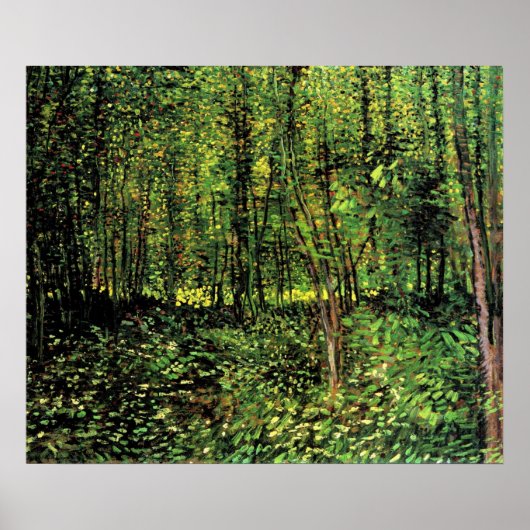 Trees en Undergrowth door Vincent van Gogh Poster (Voorkant)