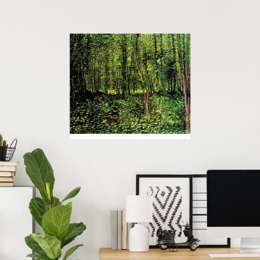 Trees en Undergrowth door Vincent van Gogh Poster (Thuiskantoor)