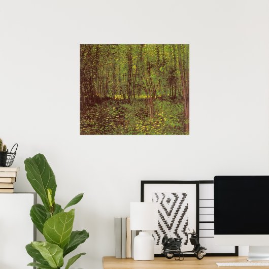 Trees en Undergrowth door Vincent van Gogh Poster (Thuiskantoor)