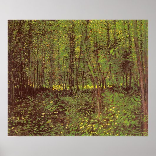 Trees en Undergrowth door Vincent van Gogh Poster (Voorkant)