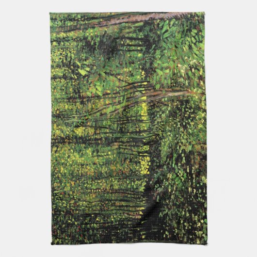 Trees en Undergrowth door Vincent van Gogh Theedoek (Verticaal)