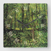 Trees en Undergrowth door Vincent van Gogh Vierkante Klok (Voorkant)