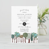 Trees Forest Garden Woodland Wedding | Uitnodiging (Staand voorkant)