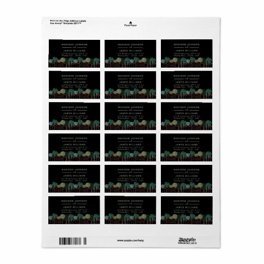 Trees Forest Woodland | Weddenschap | ADRESETIKETT Etiket (Full Sheet)