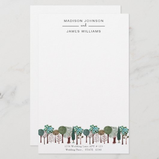 Trees Forest Woodland | Weddenschap | Papier (Voorkant / Achterkant)