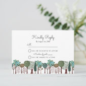 Trees Forest Woodland | Weddenschap | RSVP-kaart RSVP Kaartje (Staand voorkant)