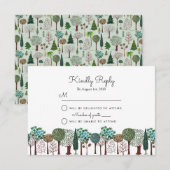 Trees Forest Woodland | Weddenschap | RSVP-kaart RSVP Kaartje (Voorkant / Achterkant)