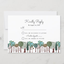 Trees Forest Woodland | Weddenschap | RSVP-kaart RSVP Kaartje