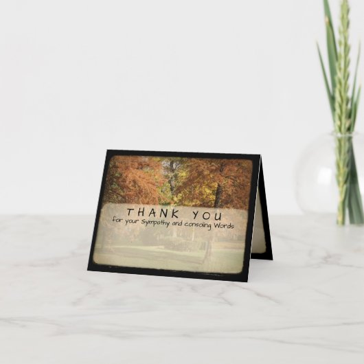Trees  Foto Sympathie Bedankt Opmerking Kaart 2 (Voorkant)