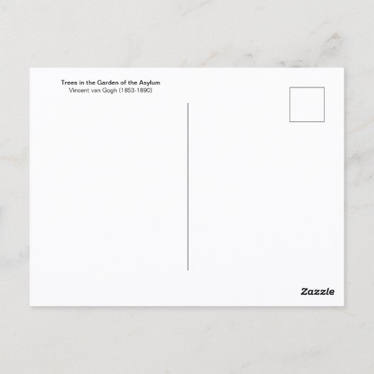 Trees Garden Asylum Vincent van Gogh Briefkaart (Achterkant)