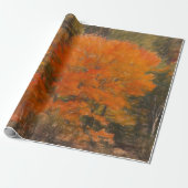 Trees Herfst Woodland Forest Oranje Sketch Art Cadeaupapier (Uitgerold)