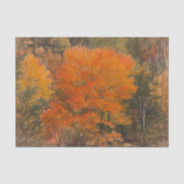 Trees Herfst Woodland Forest Oranje Sketch Art Tissuepapier
