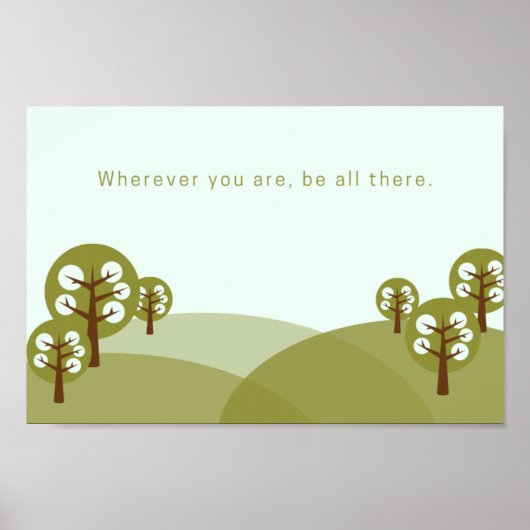 Trees Illustration Spring Poster (Voorkant)