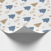 Trees in Blue and Gold Cadeaupapier (Hoek)