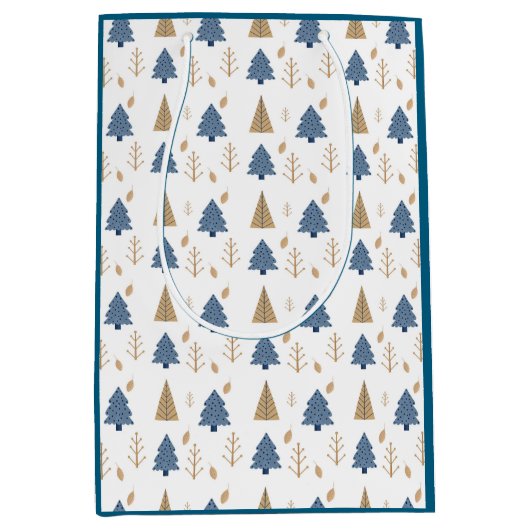 Trees in Blue and Gold Medium Cadeauzakje (Voorkant)