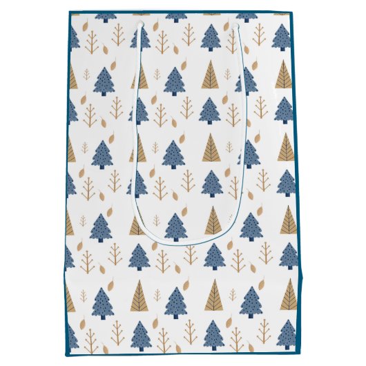 Trees in Blue and Gold Medium Cadeauzakje (Achterkant)
