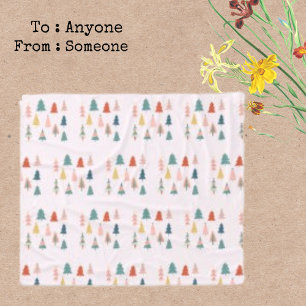 Trees kerstbos Advent Fleece Blanket