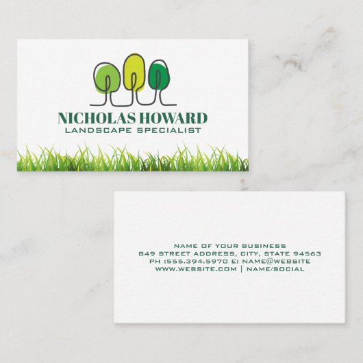 Trees Logo | Gras Visitekaartje (Voorkant / Achterkant)