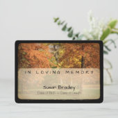 Trees Memorial Sympathy Bedankt met teksten 2 Kaart (Staand voorkant)