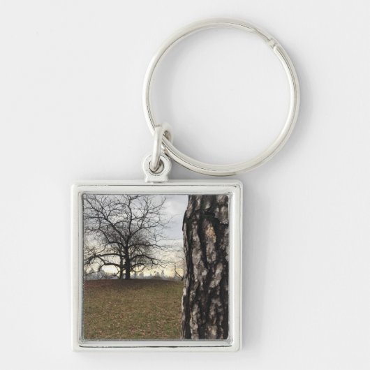 Trees New York NYC Sunrise Central Park Skyline Sleutelhanger (Voorkant)