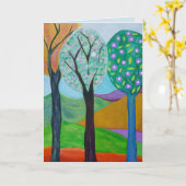 Trees Notecard Kaart (Gele Bloem)