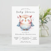 Trees Online Owl Baby shower Kaart (Staand voorkant)