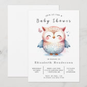 Trees Online Owl Baby shower Kaart (Voorkant / Achterkant)