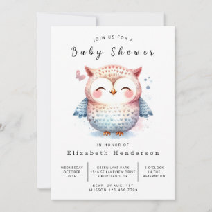 Trees Online Owl Baby shower Kaart