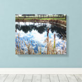 Trees Pond Landscape Michigan Photography Art Canvas Afdruk (Insitu (Houten vloer))