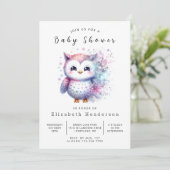 Trees Printable Owl Baby shower Kaart (Staand voorkant)