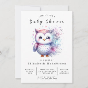 Trees Printable Owl Baby shower Kaart