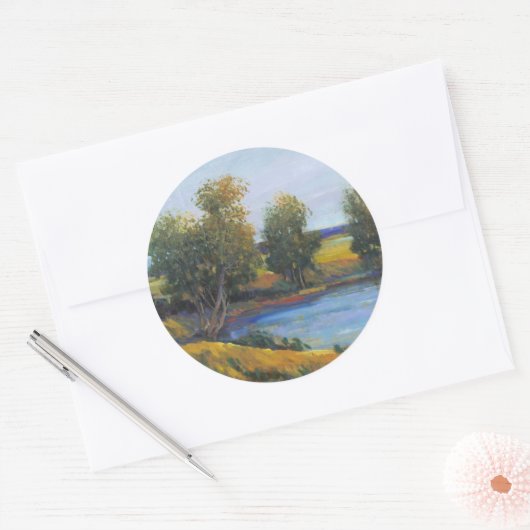 Tree's Reflection II Ronde Sticker (Envelop)