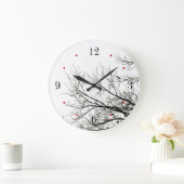 Trees Silhouette Black en White Wall Clock Grote Klok (Huis)
