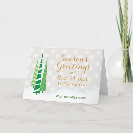 Trees & Snowflakes Business Season's Greetings Feestdagen Kaart (Voorkant)