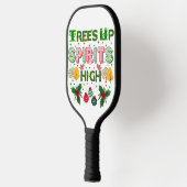 Trees up spirits high christmas holiday graphic pickleball paddle (Links)