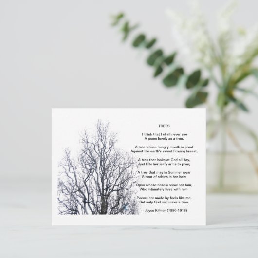 Trees, van Joyce Kilmer Briefkaart (Staand voorkant)