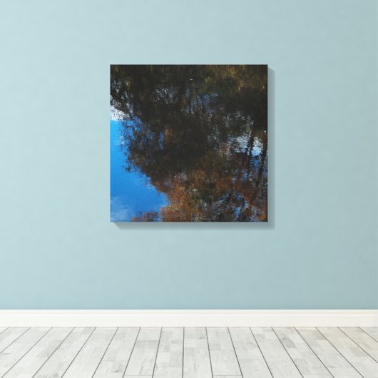 Trees Water Reflection II Stretched Canvas Print (Insitu (Houten vloer))